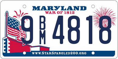 MD license plate 9BM4818