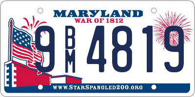 MD license plate 9BM4819