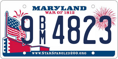 MD license plate 9BM4823