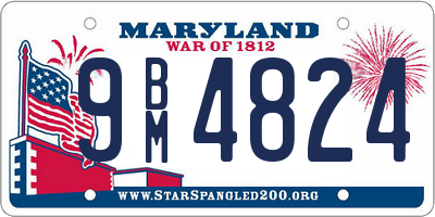 MD license plate 9BM4824