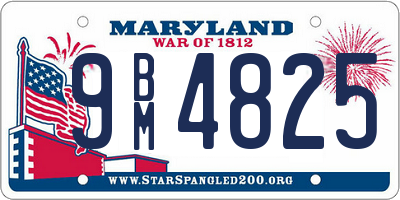 MD license plate 9BM4825