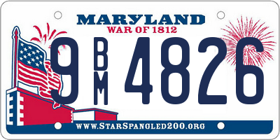 MD license plate 9BM4826