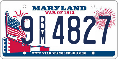 MD license plate 9BM4827