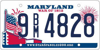 MD license plate 9BM4828