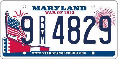 MD license plate 9BM4829