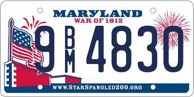 MD license plate 9BM4830