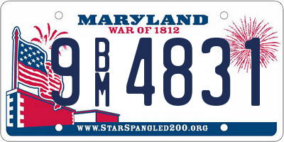 MD license plate 9BM4831