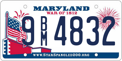 MD license plate 9BM4832