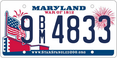 MD license plate 9BM4833