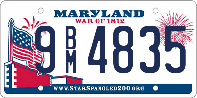 MD license plate 9BM4835