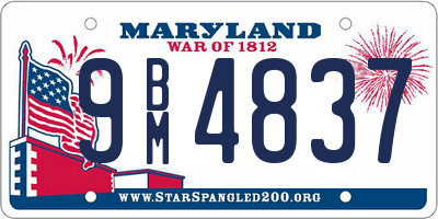 MD license plate 9BM4837