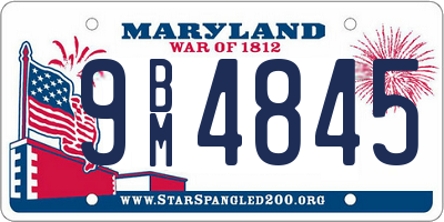 MD license plate 9BM4845