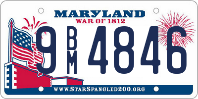 MD license plate 9BM4846