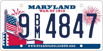 MD license plate 9BM4847