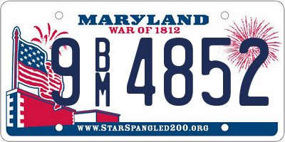 MD license plate 9BM4852