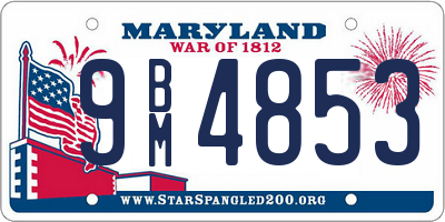 MD license plate 9BM4853