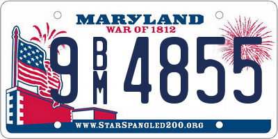 MD license plate 9BM4855