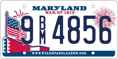 MD license plate 9BM4856