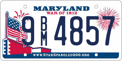 MD license plate 9BM4857