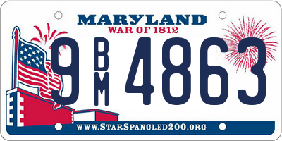 MD license plate 9BM4863