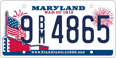 MD license plate 9BM4865