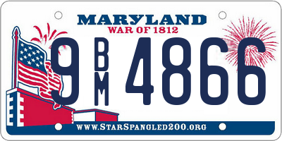 MD license plate 9BM4866