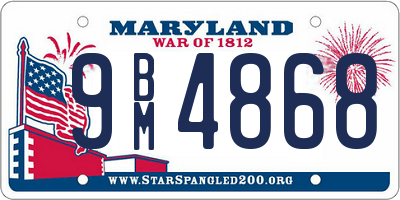 MD license plate 9BM4868