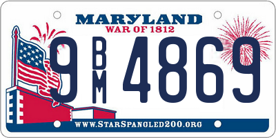 MD license plate 9BM4869