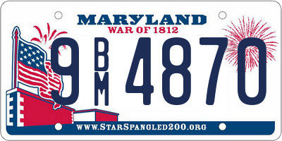 MD license plate 9BM4870