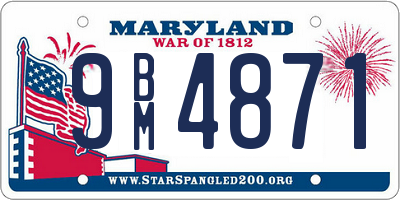 MD license plate 9BM4871