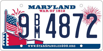 MD license plate 9BM4872