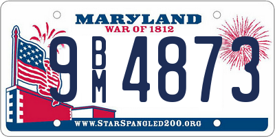 MD license plate 9BM4873