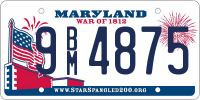 MD license plate 9BM4875