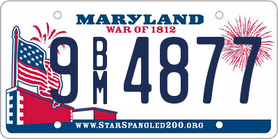 MD license plate 9BM4877