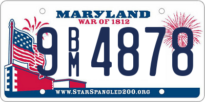 MD license plate 9BM4878