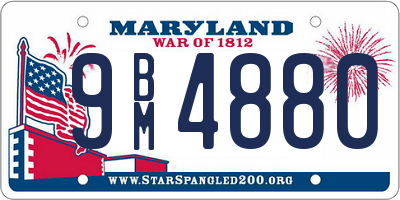 MD license plate 9BM4880