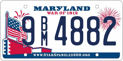 MD license plate 9BM4882