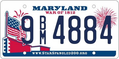 MD license plate 9BM4884