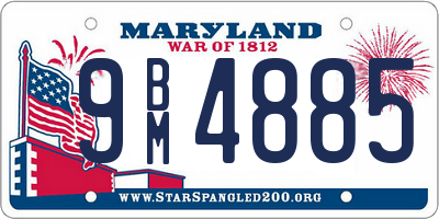 MD license plate 9BM4885