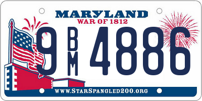 MD license plate 9BM4886