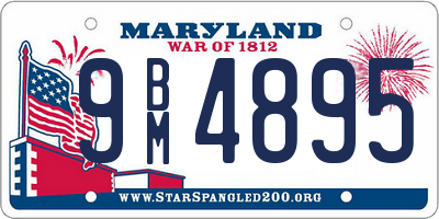 MD license plate 9BM4895