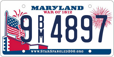 MD license plate 9BM4897