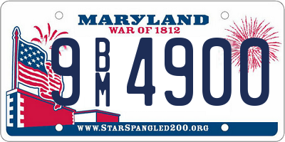 MD license plate 9BM4900