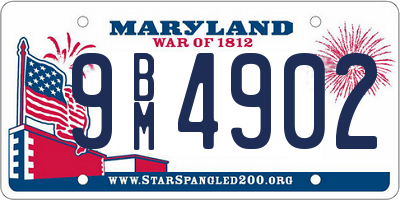 MD license plate 9BM4902