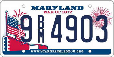 MD license plate 9BM4903