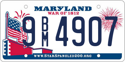 MD license plate 9BM4907