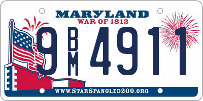 MD license plate 9BM4911