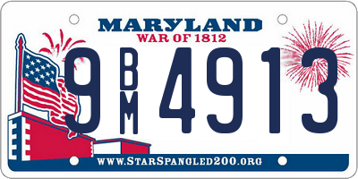 MD license plate 9BM4913