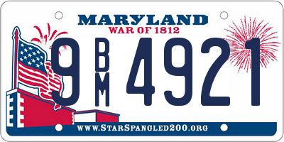 MD license plate 9BM4921