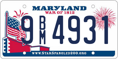 MD license plate 9BM4931